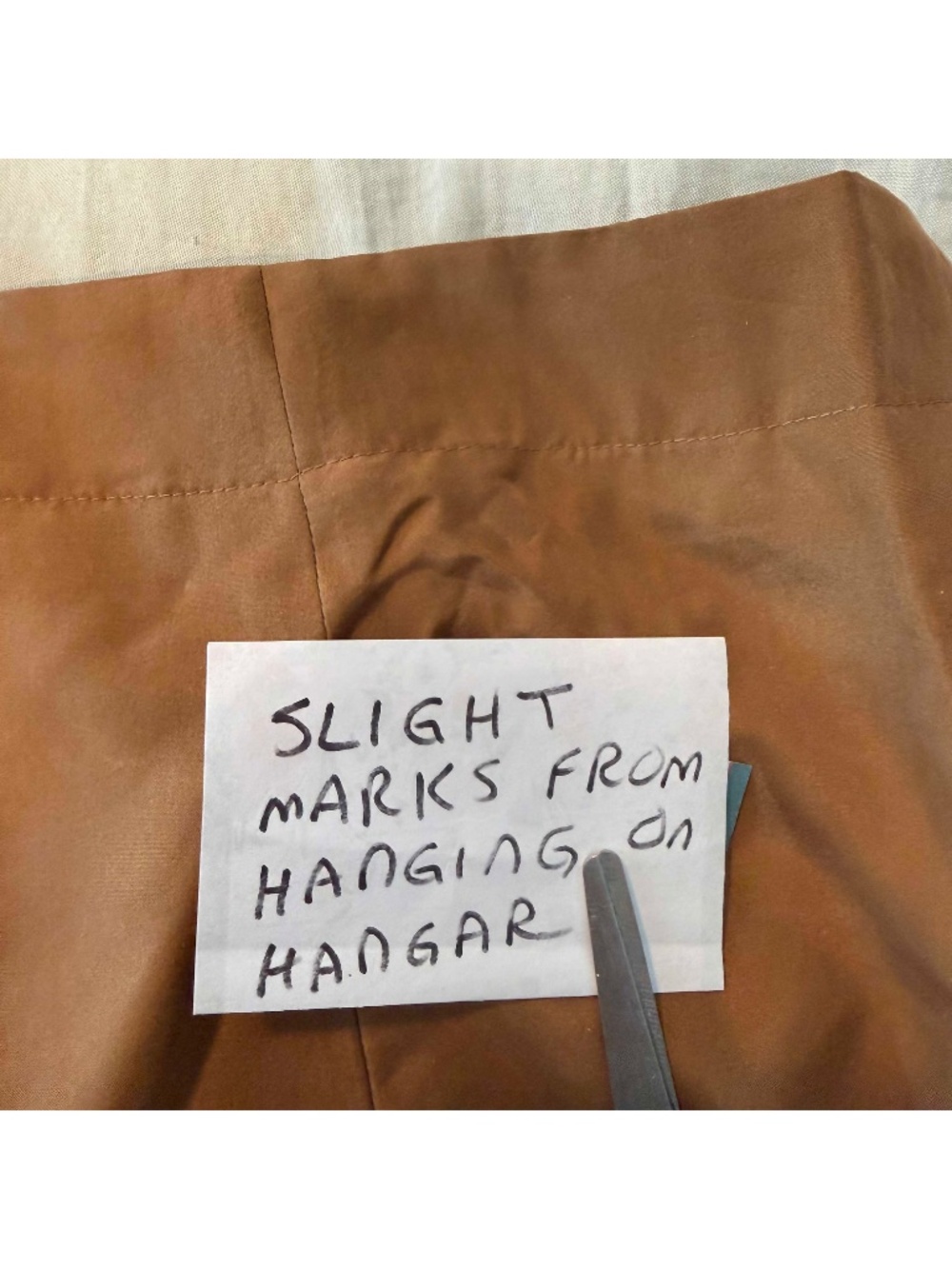 SKIRT, 100% SILK, COPPER COLOUR, SIZE 24, ELASTIC ON PART OF BACK WAIST, - Picture 4 of 16